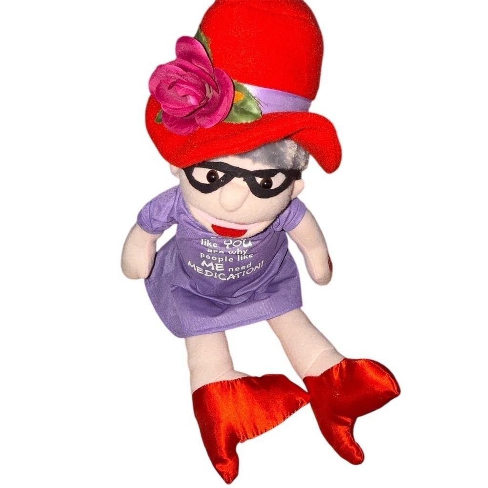 Red Hat society PBC International Sassy Grandma musical Plush Doll Purple funny